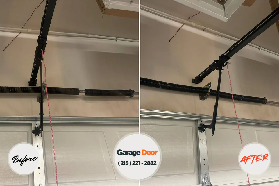 Before and after: garage door repair Hillsborough, NJ